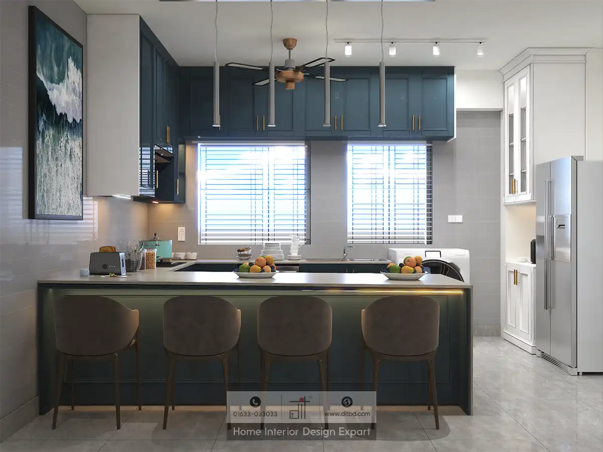 Modern kitchen with central island